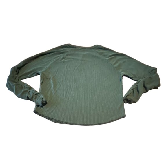 Kirious XS Green Ribbed Long Sleeve‎ Top For Women Fall Basic - Picture 6 of 7